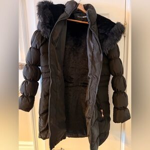 Fashion Nova Black Outerwear with Faux Fur